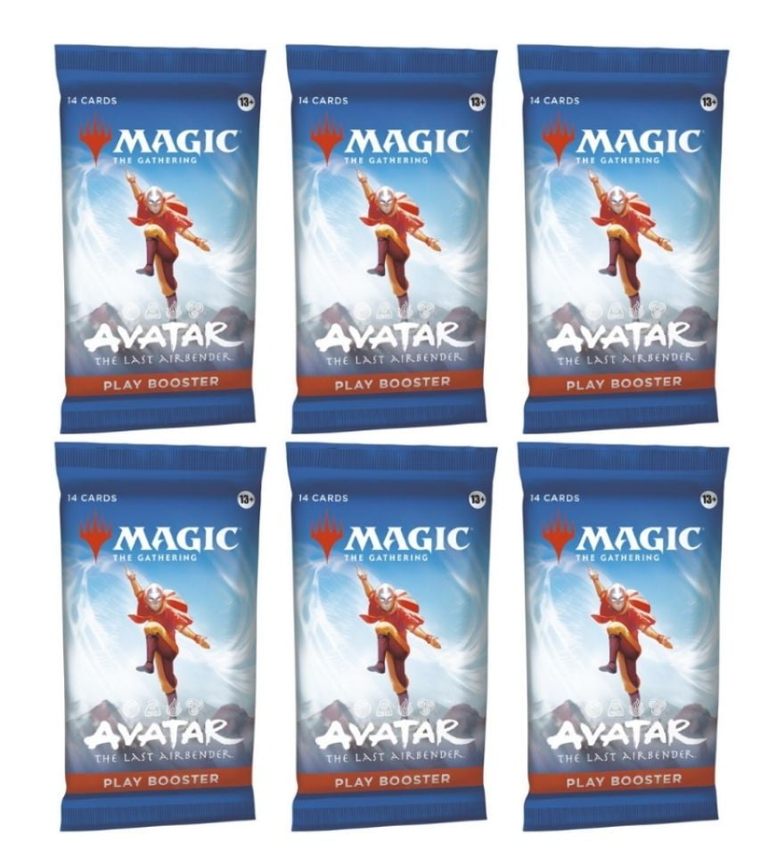 6 Packs Magic the Gathering Play Booster Pack Lot MTG Avatar the Last Airbender