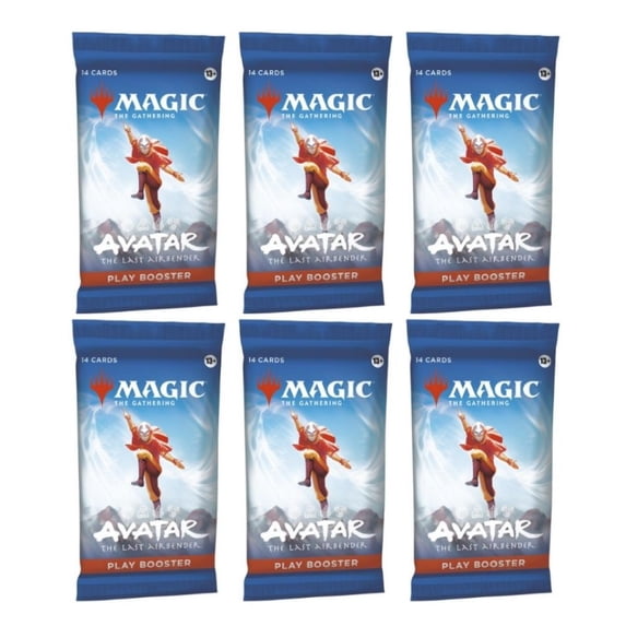 6 Packs Magic the Gathering Play Booster Pack Lot MTG Avatar the Last ...