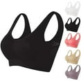 thumbnail image 1 of 6 Packs Maternity Bras for Pregnancy Sports Bras for Women High Support Front Closure Yoga Push Up Bras Push Up Seamless Support Bandeau Bra Black 6X-Large, 1 of 2