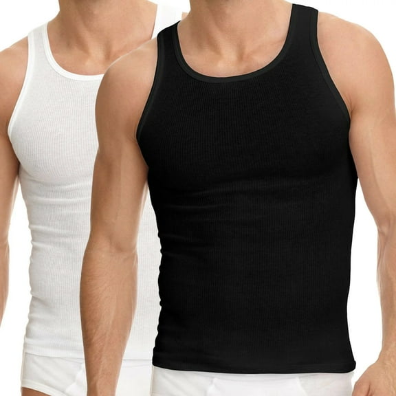 6 Packs Men's White Basic A-Shirts 100% Cotton 3XL