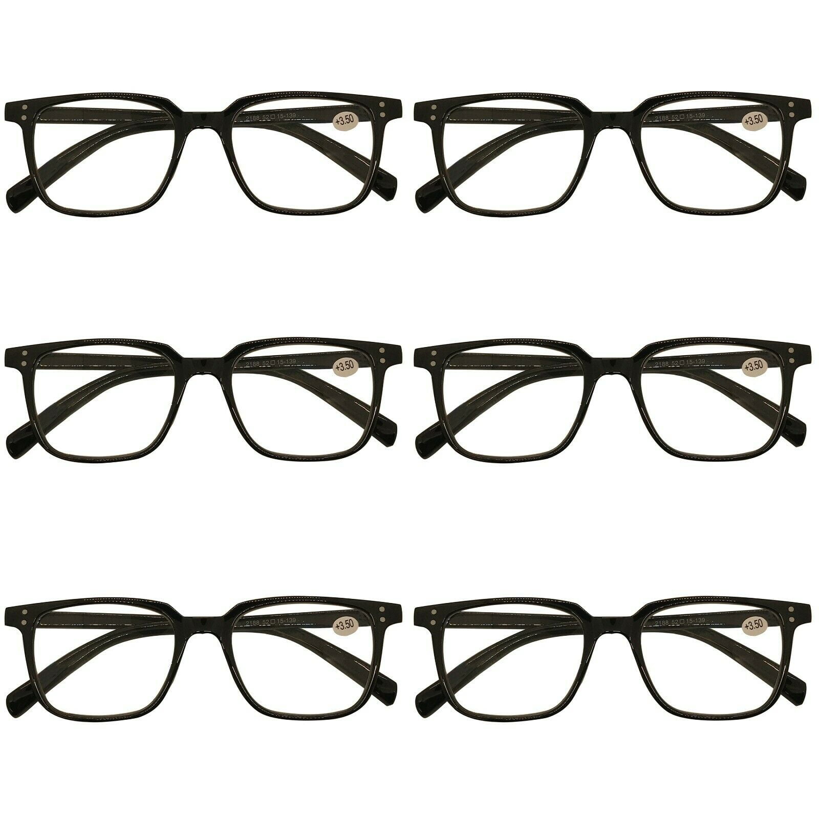 6 Packs Mens Womens Unisex Oval Frame Reading Glasses Blue Light Blocking Readers +1.00