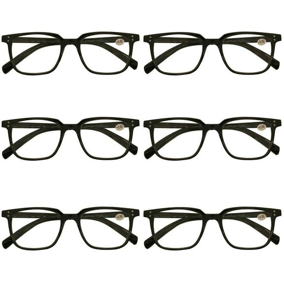 6 Packs Mens Womens Unisex Oval Frame Reading Glasses Blue Light Blocking Readers +1.00