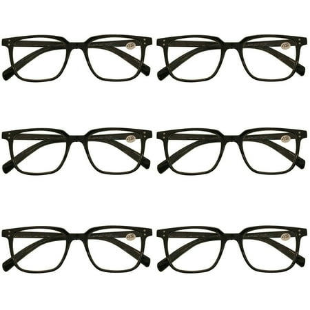 6 Packs Mens Womens Unisex Oval Frame Reading Glasses Blue Light Blocking Readers +1.50