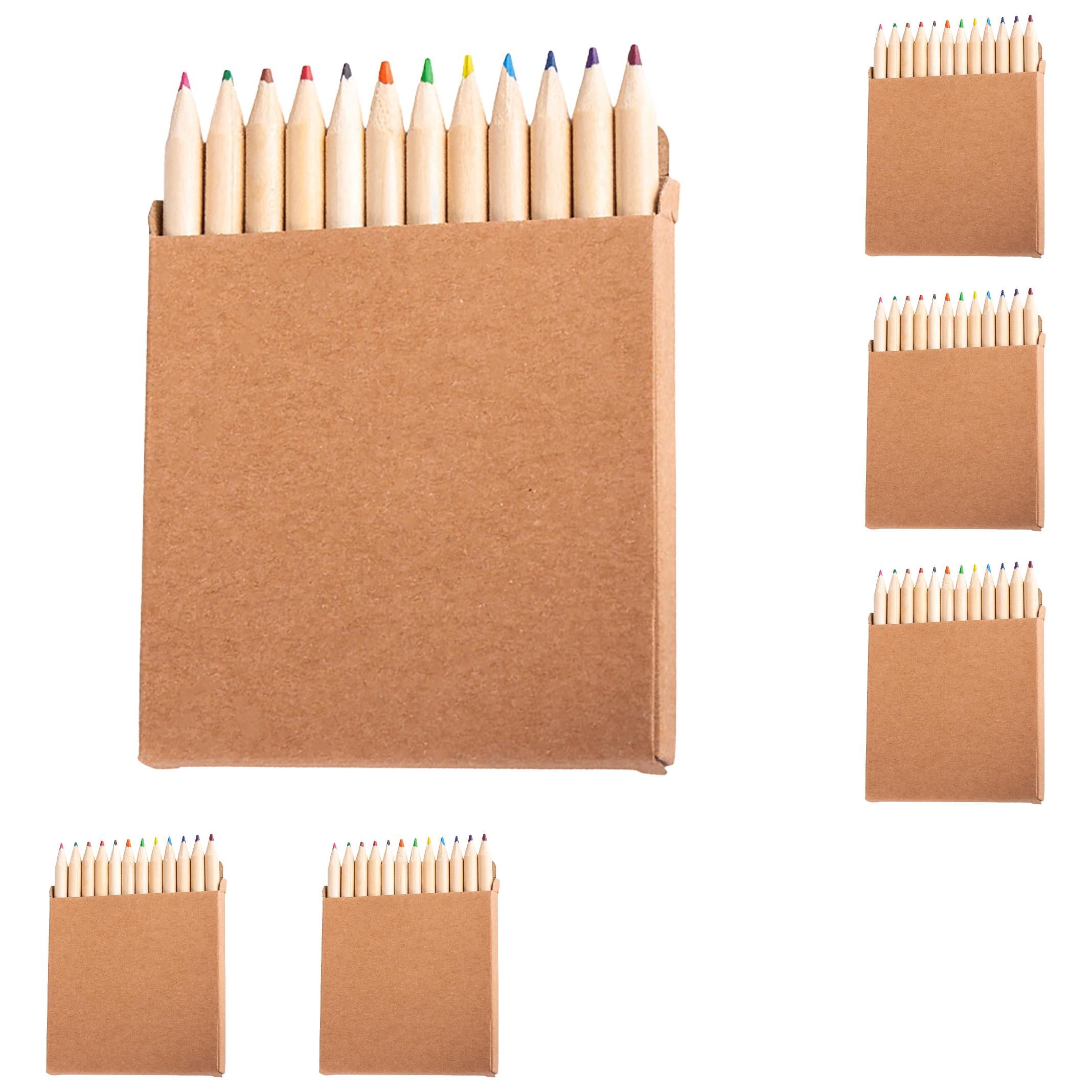 6 Packs Mini Colored Pencils Set, 12 Colors Per Box, 3.54" Short Wood Pencils, Bulk Art Supplies for Craft, Party Favors, DIY & Group Activities