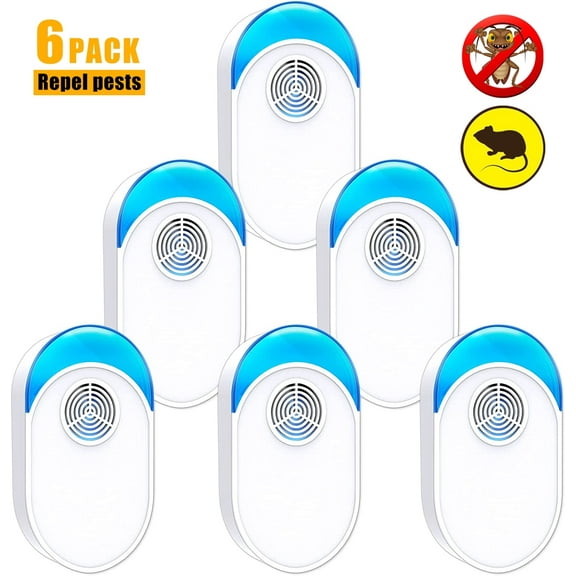 6 Packs Mouse Repelent Plug in Indoor, Electronic Pest Control Repeler Indoor for Mice, Bugs, Roaches, Rodent, Mosquito, Rats, Spider Insect for House Kitchen Garage Warehouse