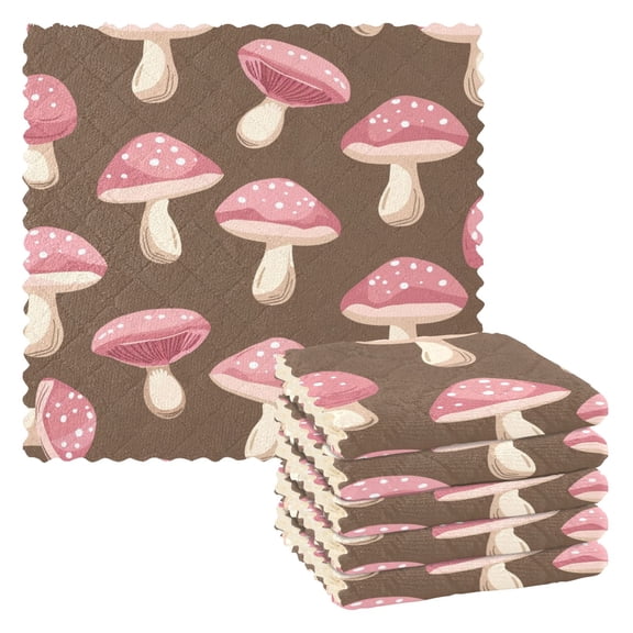 6 Packs Mushroom Kitchen Dish Towels Soft Absorbent Dish Cloths 11"x11"