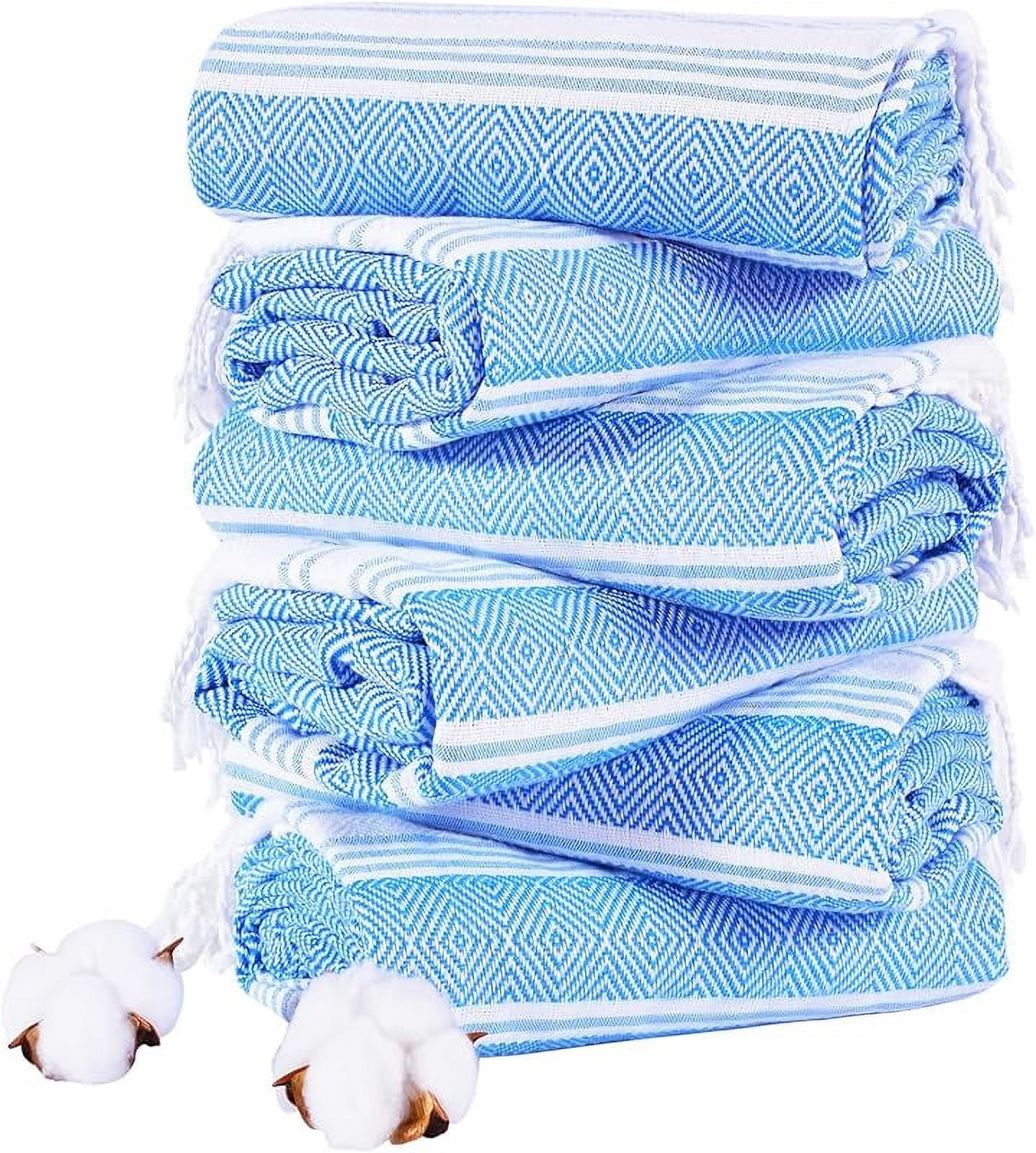 NOBRAND 2-Pack Oversized Cotton Turkish Beach Towel Sets - Walmart.com