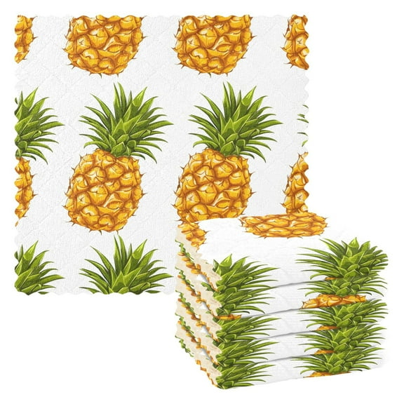 6 Packs Pineapple Fruit Kitchen Dish Towels Soft Absorbent Dish Cloths 11"x11"