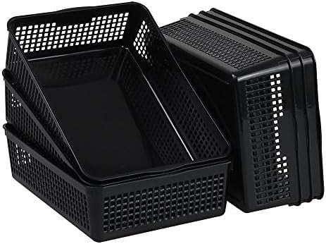 6 Packs Plastic Basket Tray, A4 Paper Storage Baskets, Black$$Home Decor, Kitchen, & Other