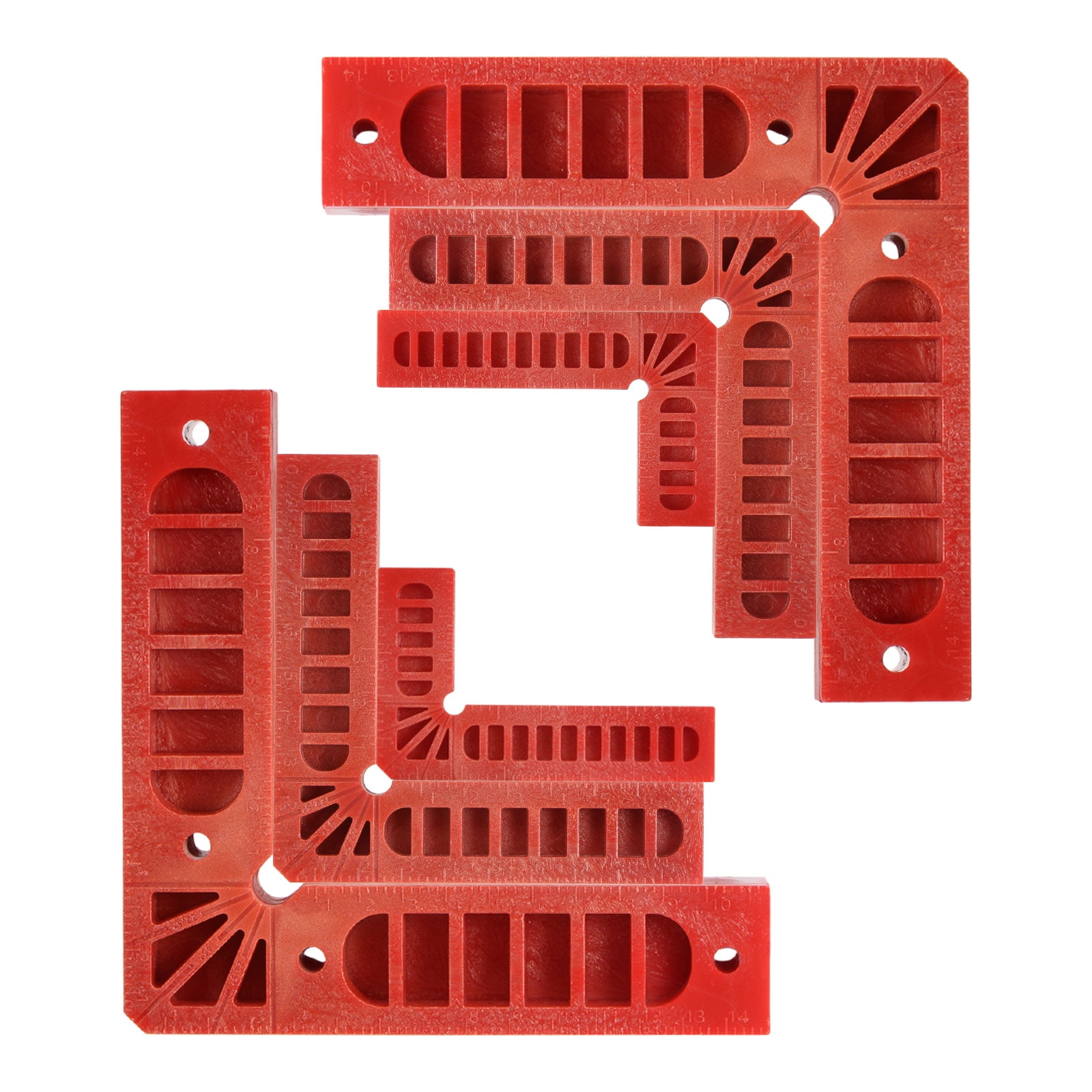 6 Packs Positioning Squares Set Right Angle Clamps 3/4/6 Inch (80/100/150mm) 90 Degree Corner Clamp, Red