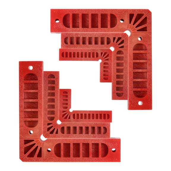 6 Packs Positioning Squares Set Right Angle Clamps 3/4/6 Inch (80/100/150mm) 90 Degree Corner Clamp, Red
