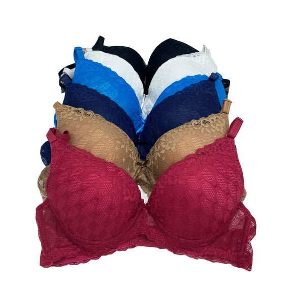 6 Packs Pushup Underwired Gentle Push Up Bra B and C Cup 34C (83313-52R3/56LE2)