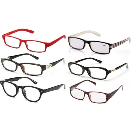 6 Packs Random Colors Frames Womens Reading Glasses 1.50 High Value 6 Styles Fashion Reading Glasses for Women