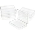 thumbnail image 1 of 6 Packs Rectangle Small Clear Plastic Storage Containers Box Case with Hinged Lid Crafts Organizer for Crayon, Bobby Pin, Beads (4.5 x 3.4in), 1 of 15