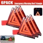 6 Packs Reflective Warning Triangles Emergency Safety Kit for Car Truck Roadside