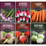 6 Pack Root Vegetable Seed Collection - Heirloom Full Sun Biennial Vegetables