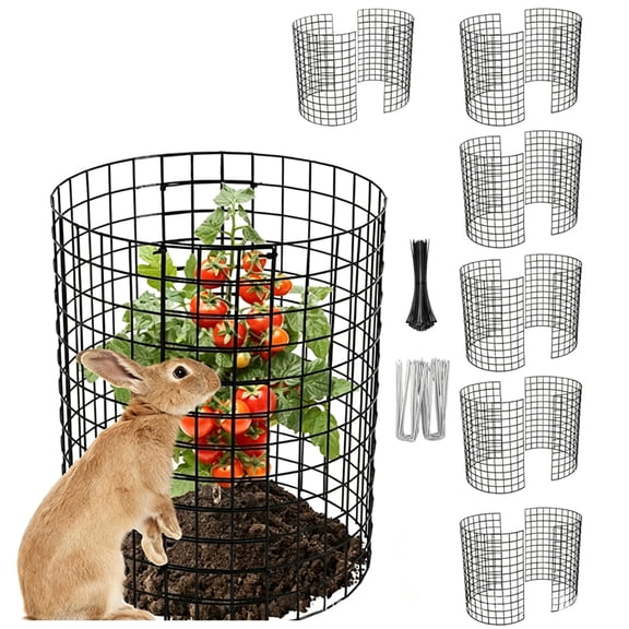 6 Packs Round Plant Protector from Animals,Metal Wire Mesh Garden Plant Cages for Outdoor Gardening Supplies, Garden Protection Rabbits Chickens Ducks for Vegetables, Flowers, Shrubs (16.8'' x 13'')