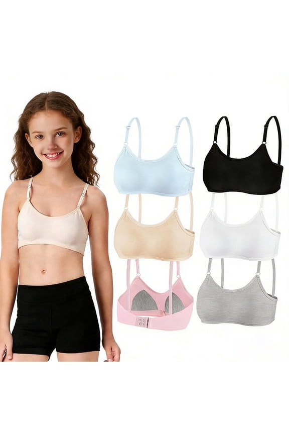 6 Packs Seamless Flex Fit Bra Comfort Pull-on Design Big Girls Adjustable Straps Girl Teens