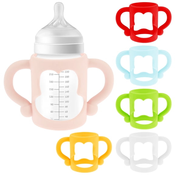 6 Packs Silicone Sleeves Baby Bottles Anti Breakage Multifunctional Easy Grip Bottle Handles for Baby Daily Use