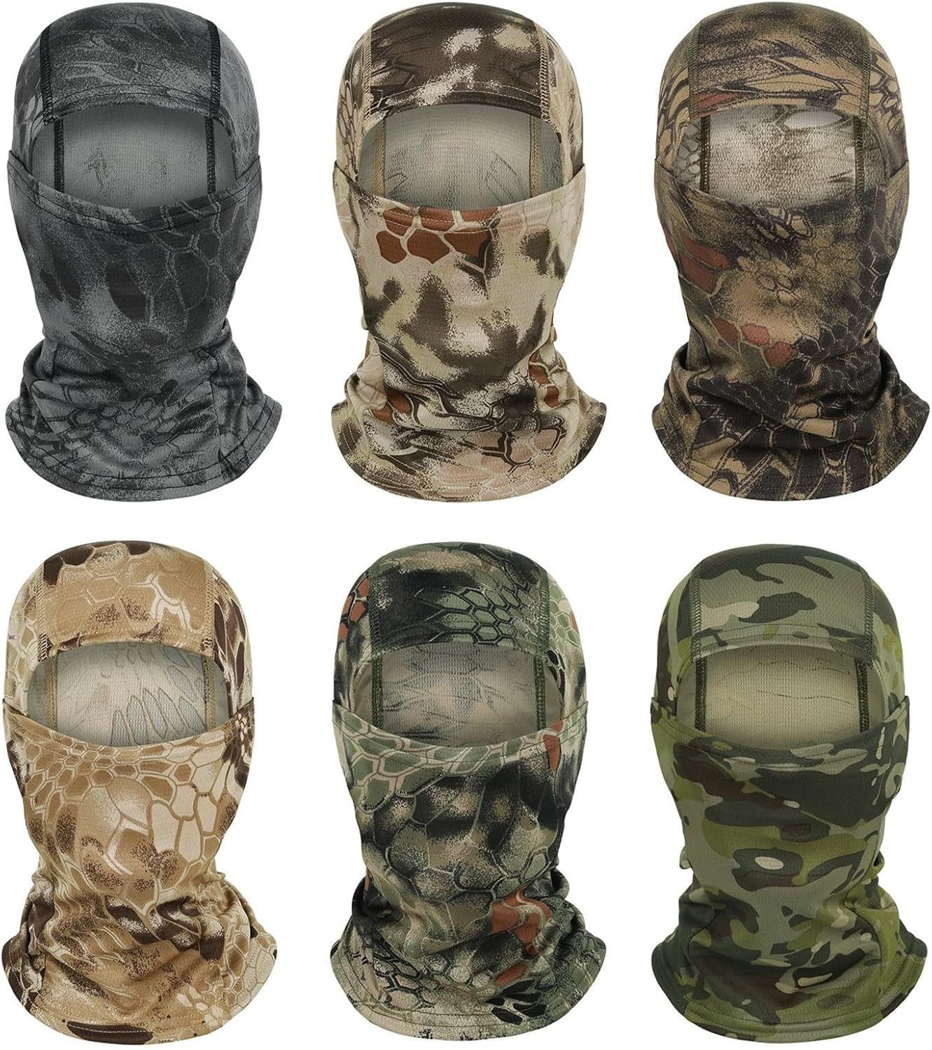 6 Packs Ski Mask Sun UV Protection Hood Breathable, Balaclava Face Mask for Men Women - Motorcycle Fish