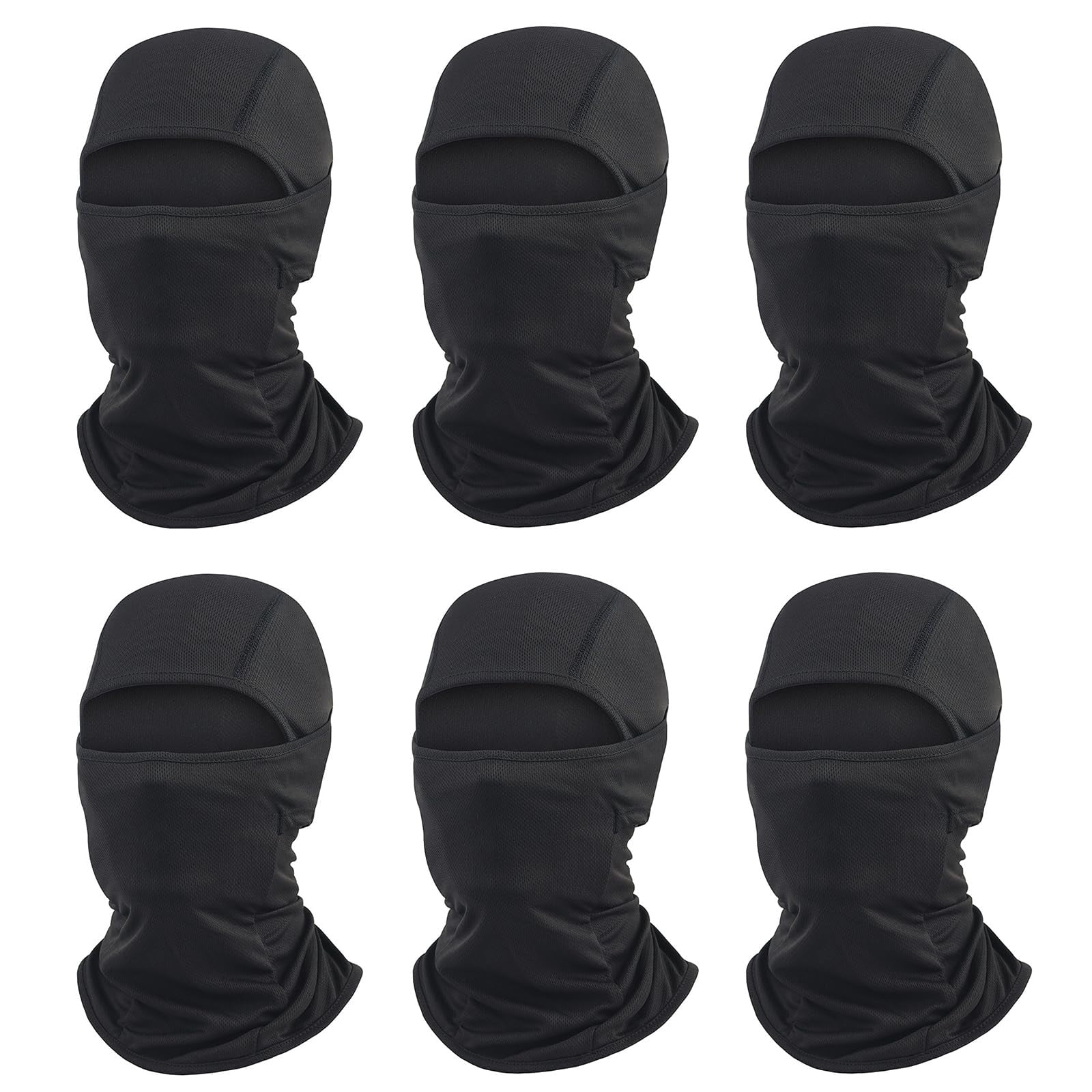6 Packs Ski Mask Sun UV Protection Hood Breathable, Balaclava Face Mask for Men Women - Motorcycle Fish