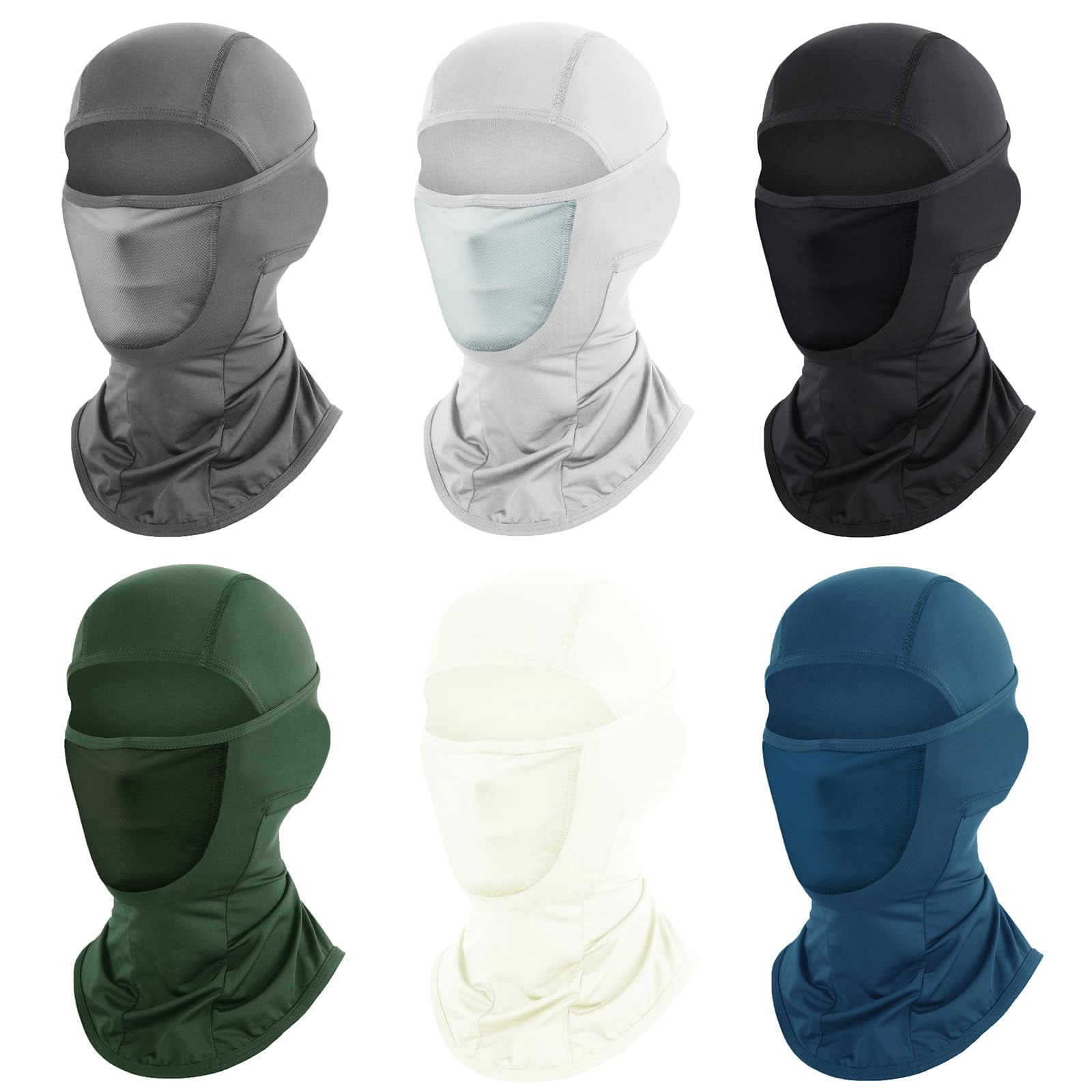 6 Packs Ski Mask Sun Uv Protection Hood Breathable  Balaclava Face For Men Women - Fish