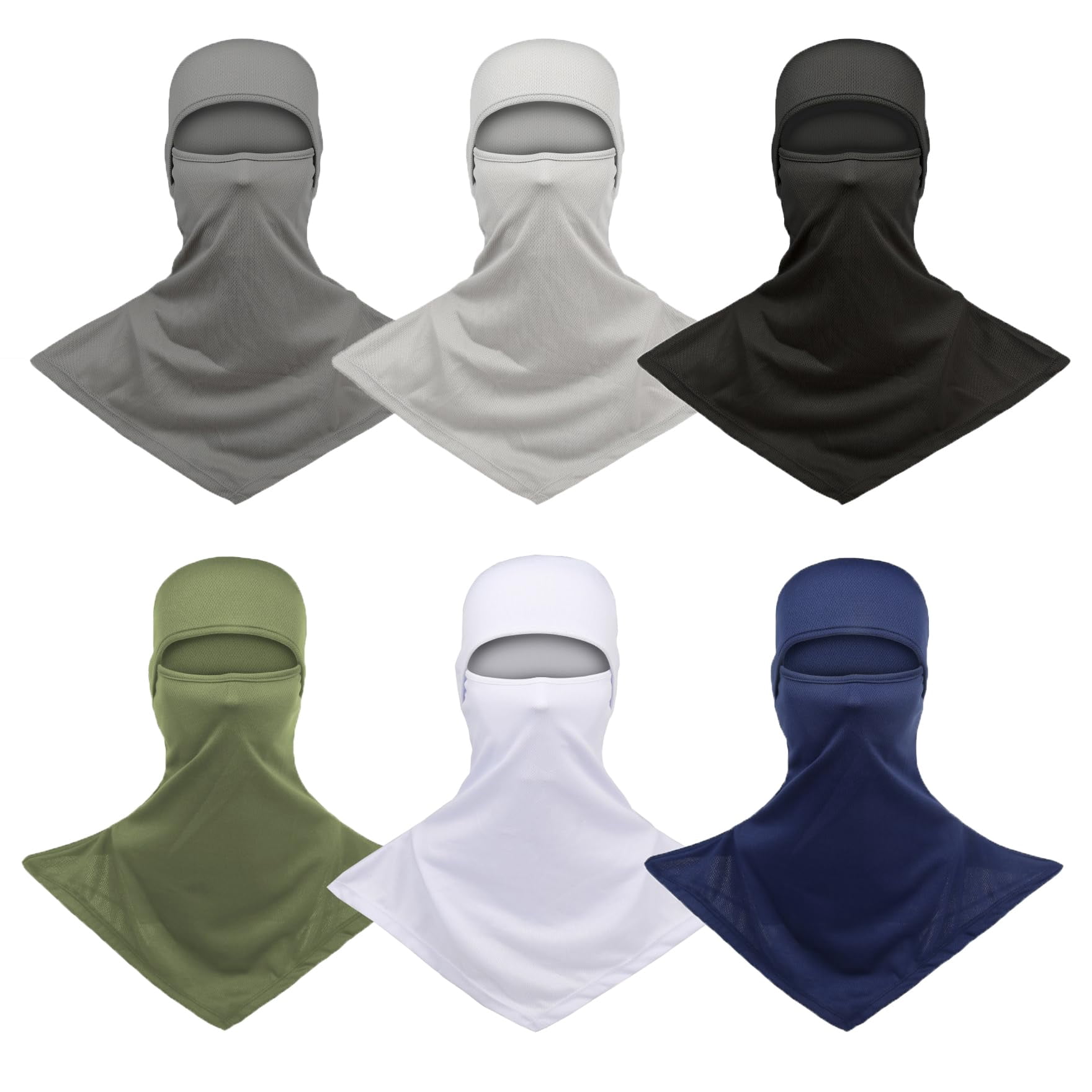 6 Packs Ski Mask Sun Uv Protection Hood Breathable  Balaclava Face For Men Women - Fish