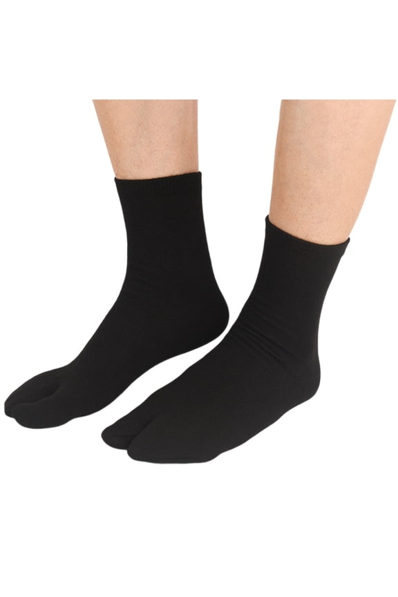 6 Packs Sock Slippers for Women Tabi Unisex Split Toe Blend Mid Calf Home Wear Non Boat Socks
