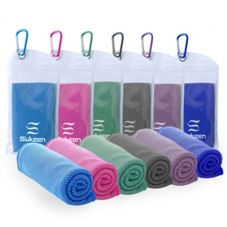 6 Packs Sukeen Cooling Towel (40"x12"), Ice Towel, Soft Breathable Chilly Towel??ooling Towels for Neck??icrofiber Towel for Yoga, Sport, Running, Gym, Workout, Camping