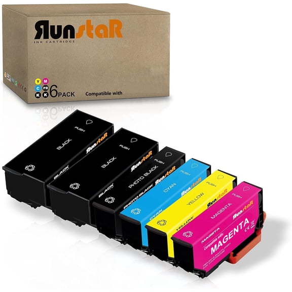 6 Packs Replacement for T273XL Ink Cartridge use for  Epson Expression Premium XP-520 XP-600 XP-610 XP-620 XP-800 XP-810 XP-820 Printer (2BK/1PBK/1C/1M/1Y)