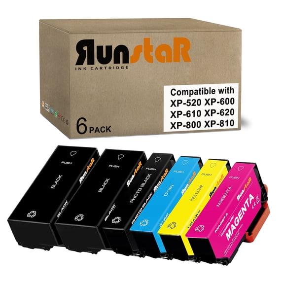 6 Packs Replacement for T273XL Ink Cartridge use for Epson Expression Premium XP-520 XP-600 XP-610 XP-620 XP-800 XP-810 XP-820 Printer (2BK/1PBK/1C/1M/1Y)