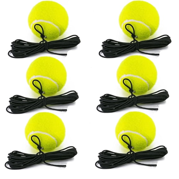 6 Packs Tennis Training Ball, High-Bounce Tennis Balls for Self Practice with String, Durable Felt for Solo Practice