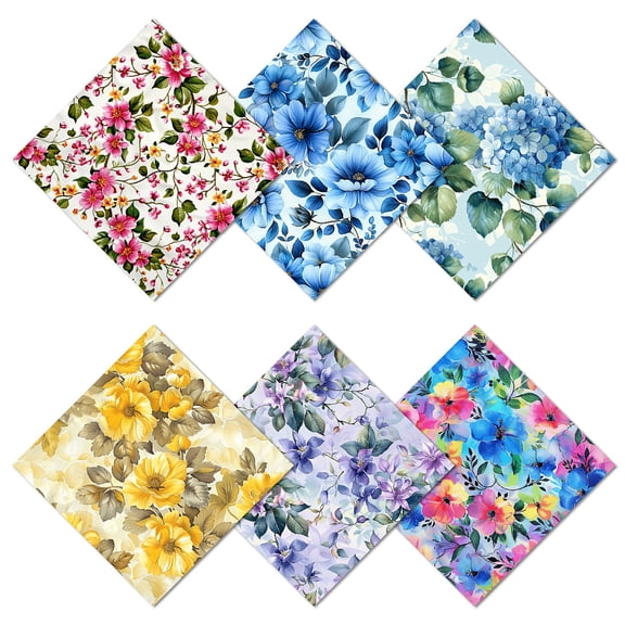 6 Packs Thickened Glasses Cleaning Cloth Colorful Flowers Vines Design Microfiber Cleaning Cloth Multi-Colored Eyeglass Cleaning Cloths Soft Wipes for Reusable Eyeglass Phone Screens 6x6in DIY