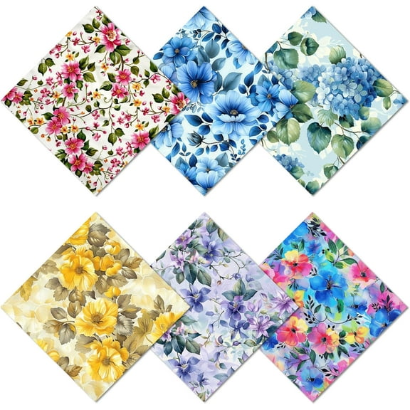 6 Packs Thickened Glasses Cleaning Cloth Colorful Flowers Vines Design Microfiber Cleaning Cloth Multi-Colored Eyeglass Cleaning Cloths Soft Wipes for Reusable Eyeglass Phone Screens 6x6in