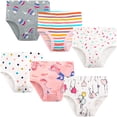thumbnail image 1 of 100% Combed Cotton Toddler & Little Girls Underwear 6 Pack, No Ride-Up Comfort Fit Girls Briefs for Kids Sizes 2T-8T, Ultra Soft for Delicate Sensitive Skin, 1 of 10