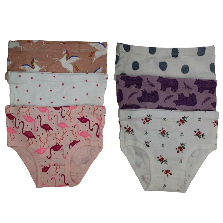 6 Packs Toddler Little Girls Kids Underwear Cotton Briefs Size 2T 3T 4T 5T  6T