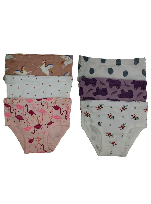 6 Packs Toddler Little Girls Kids Underwear Cotton Briefs Size 2T 3T 4T 5T 6T