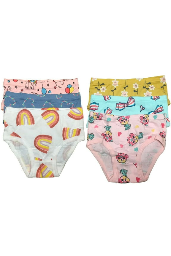 6 Packs Toddler Little Girls Kids Underwear Cotton Briefs Size 2T 3T 4T 5T 6T