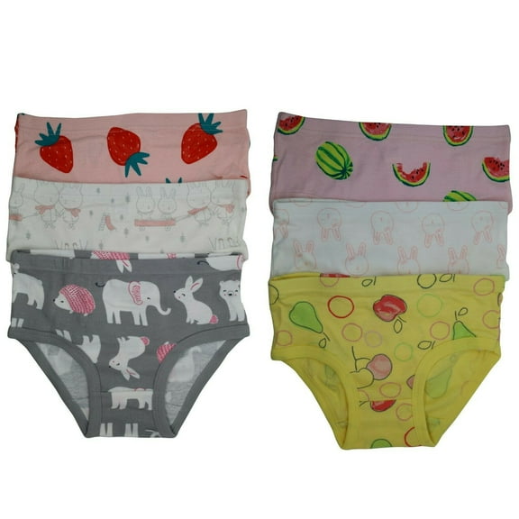 6 Packs Toddler Little Girls Kids Underwear Cotton Briefs Size 2T 3T 4T 5T 6T