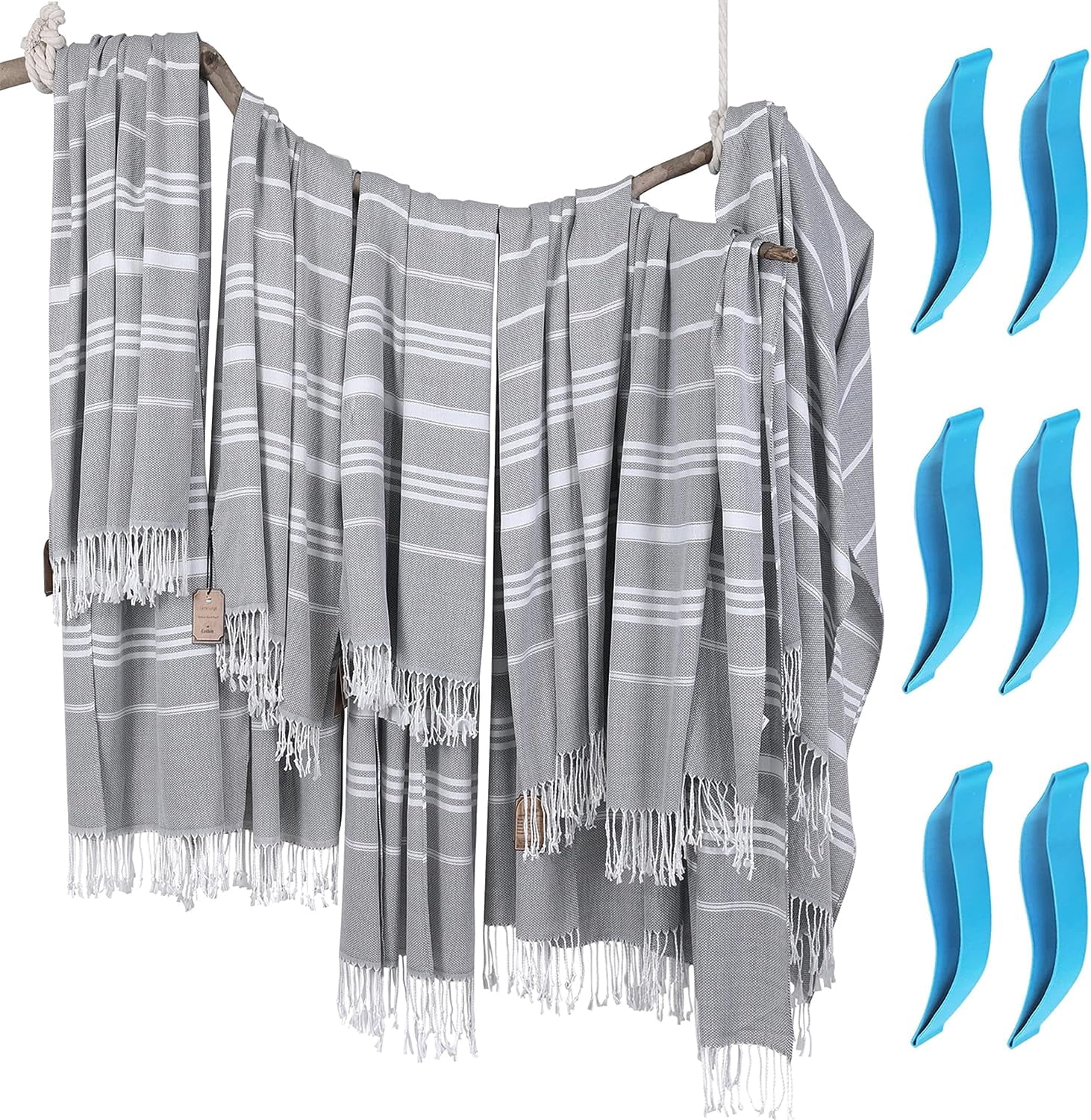 2 Pack Turkish Beach Towels - Extra Large, Quick Dry, Sand Resistant, Packable - View #2