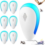 6 Packs Ultrasonic Pest Repeler, Electronic Pest Control Plug in Indoor for Mouse Insect Roaches Spider Ant Bug Mosquito Mice Repellent for House Kitchen Garage Warehouse