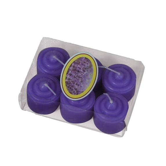 6 Packs Valentine's Day Floral Scent Votive Candles, 1.4 Inch Diameter Colored Wax Candles for Valentines Wedding, Party, Holiday & Home Decoration,Purple