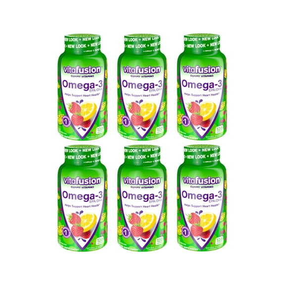 6 Packs Vitafusion Omega-3 Gummies 120 Count Each
