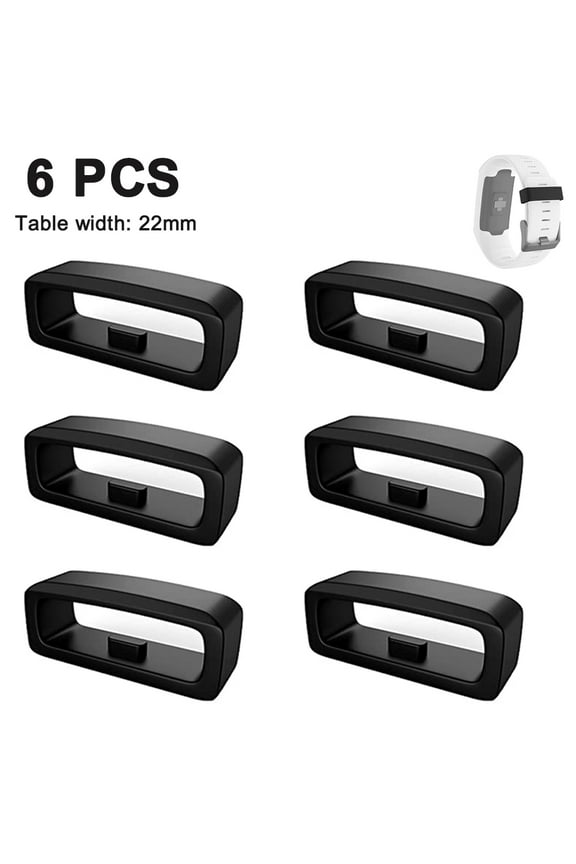 6 Packs Watch Band Loop Holder Keeper for Silicone Leather Rubber Watch Strap or Resin Belt, Durable Fastener Retainer Size 14mm 16mm 18mm 20mm 22mm 24mm 26mm with Removable Tools
