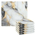 thumbnail image 1 of 6 Packs White Gold Black Marble Kitchen Dish Towels Soft Absorbent Dish Cloths 11"x11", 1 of 9
