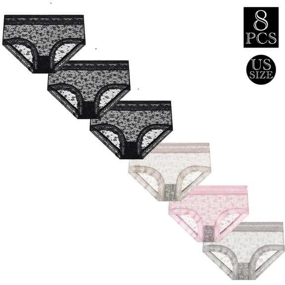 6 Packs Women's Invisible Seamless Bikini Lace Underwear Half Back Cover Panties