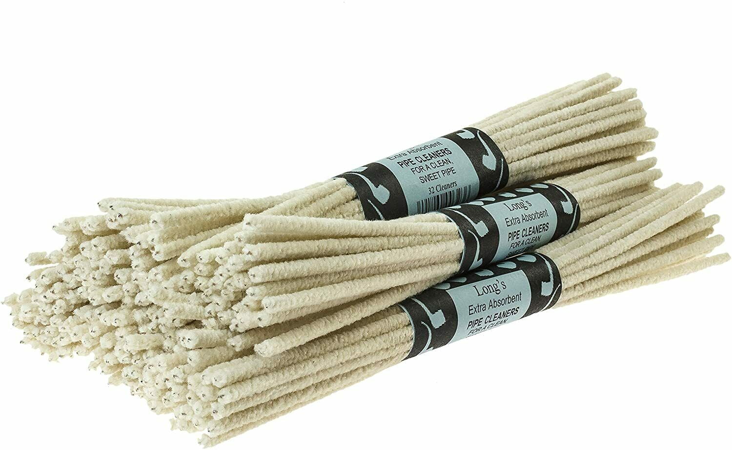 6 Packs of 32 BJ Long 12" Extra Absorbent Churchwarden Pipe Cleaners - 7602-6
