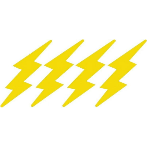 6 Packs of 4 - StickerDad Lightning Bolts for Helmet, Windows, Walls, Bumpers, Laptop, Lockers (Yellow, 3 Inches)