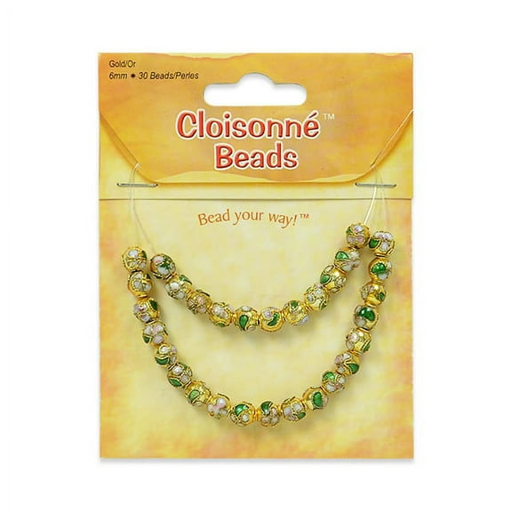 6 Packs of Cloisonn Beads Pack of 30 Beads