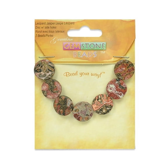 6 Packs of Leopard Jasper Disk Beads - 15mm - 7 pcs.